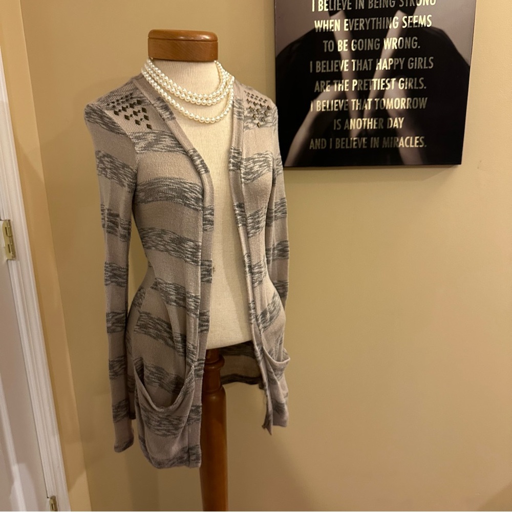 ✨Charlotte Russe studded striped Cardigan Size S
